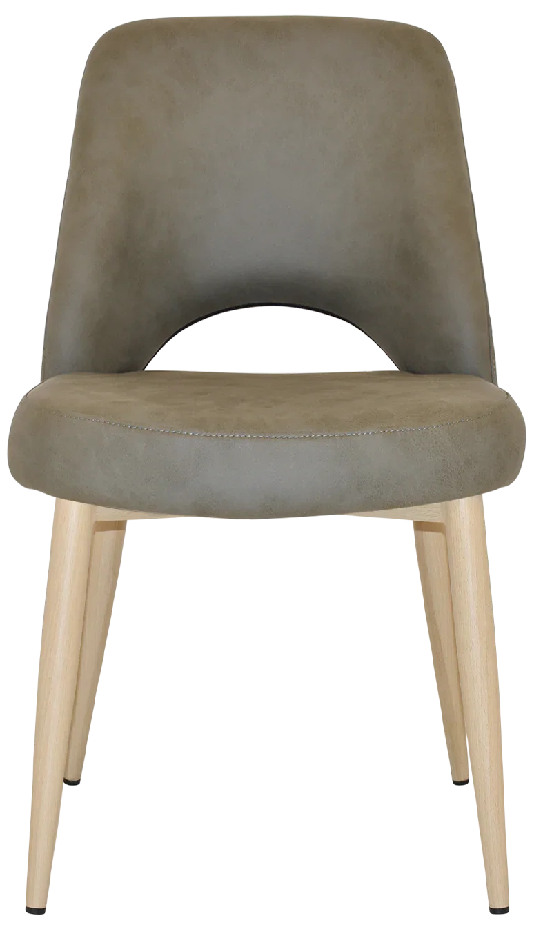 EZ Albury Birch Stained Metal Leg Upholstered Hospitality Dining Chair