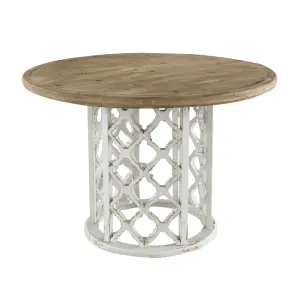 DA Lattice Solid Timber Round Dining Table thumbnail 1