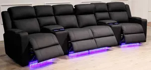 VI Academy Fabric Upholstered 4 Seater Electric Recliners with 2 Consoles thumbnail 2