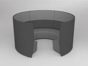 OL Motion Arc 5 Seater Reception Area Lounge with 1.4M High Privacy Wall thumbnail 1