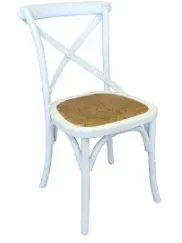 MF Cross Back Solid Timber Rattan Seat Dining Chair thumbnail 5