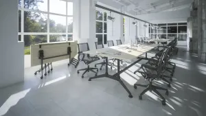 OL Modulus All Black Twin Post Single Span Meeting Table Frame thumbnail 5
