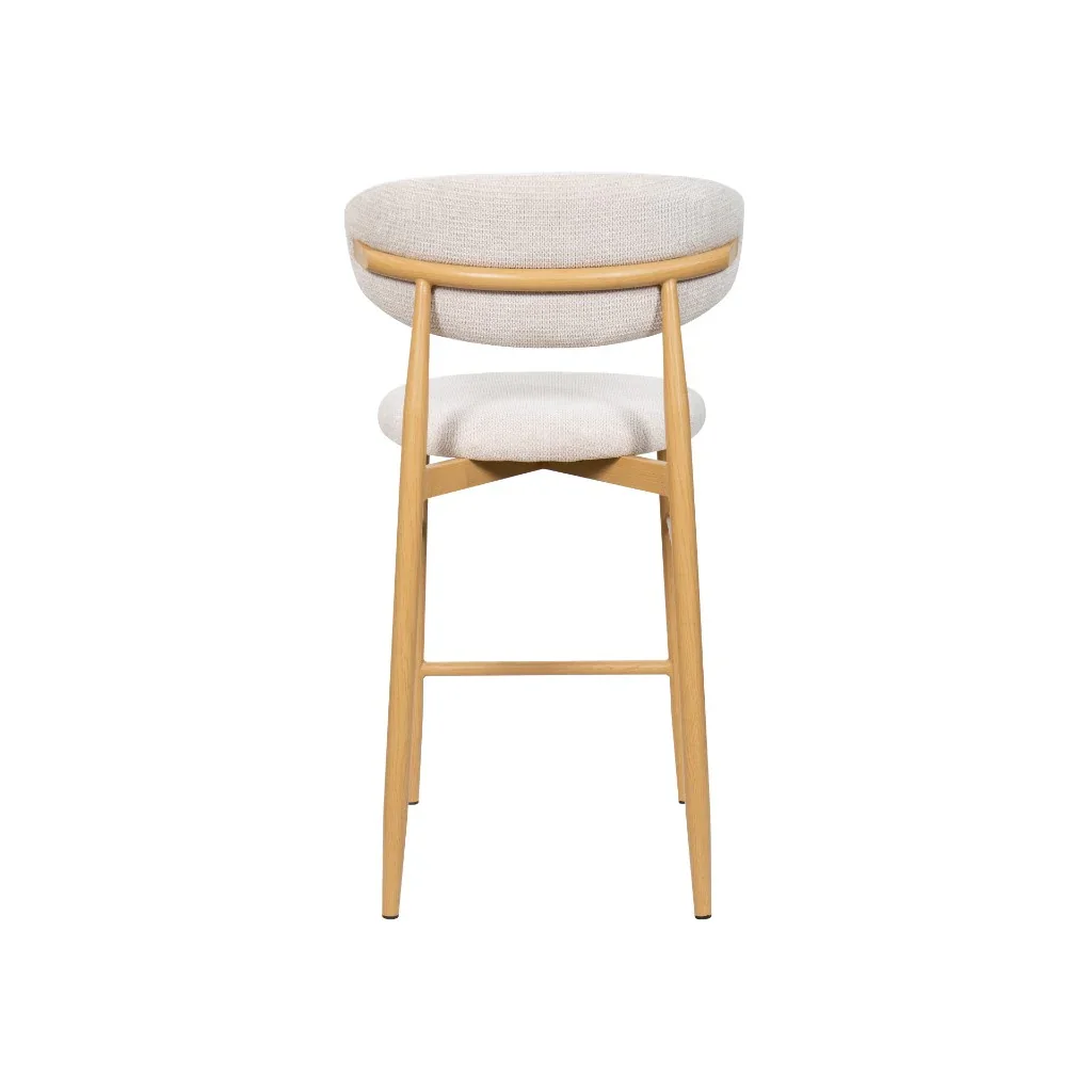 VI Louis Fabric Upholstered Metal Leg Bar Stool