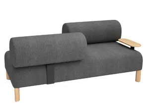 DD Cailloux 2 Seater Fabric Breakout Sofa with Opposite Facing Backrest and Table thumbnail 4
