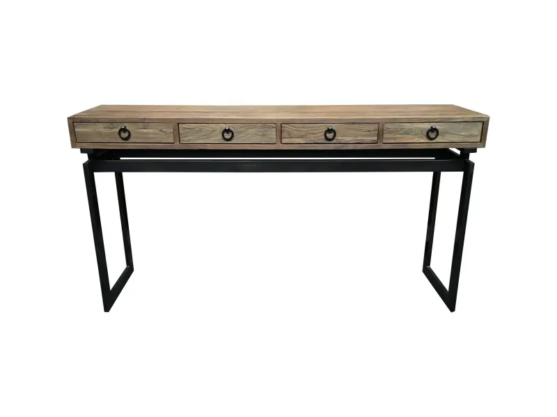 MF Torano Recycled Timber Top Metal Frame 4 Drawer Console Table