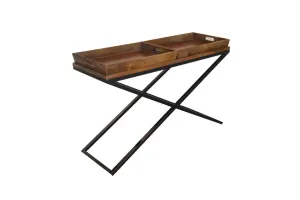 VI Crisscross Solid Timber Metal Legs Console Table thumbnail 2