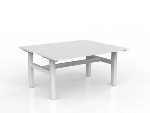 OL Agile Fixed Height 2 User Shared Desk – White Top with White Frame thumbnail 14