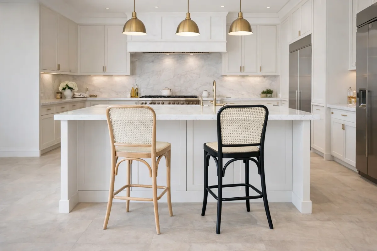 MF Miami Timber Frame Rattan Barstool