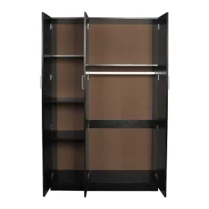 HE Randwick 3 Door 4 Shelf Cupboard with Mirror and Hanging Rail thumbnail 5