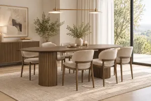 MD Hobart Solid Timber 2.4 Meter D End Dining Table thumbnail 3