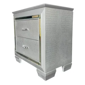 VI Veronica Timber Framed 2 Drawer Bedside Table thumbnail 2