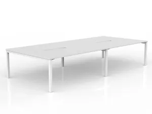 OL Axis 4-User Double Sided Workspace – White Top with White Frame thumbnail 1