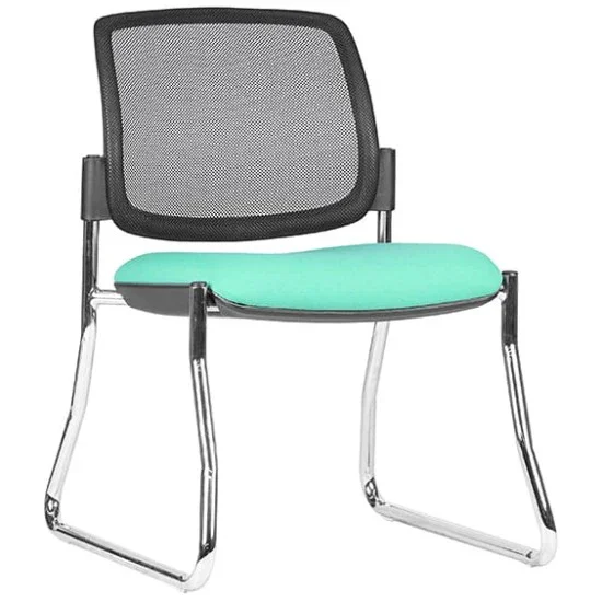 ST Maxi Chrome Sled Base Meshback Upholstered Hospitality Chair