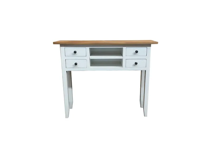 MF Bambi Recycled Elm Timber 4 Drawer 2 Shelf Hall Table