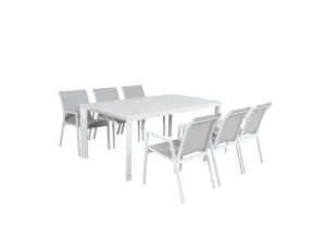 VI Icaria 7pc Dining Table and Chairs Kit-Charcoal and White thumbnail 2