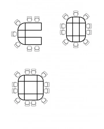 MA Astra Round Leg Quarter Circer Linking Piece for Meeting Table