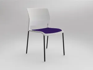 OL Game Upholstered Seat Breakout Chair -4 Legs White Shell thumbnail 13