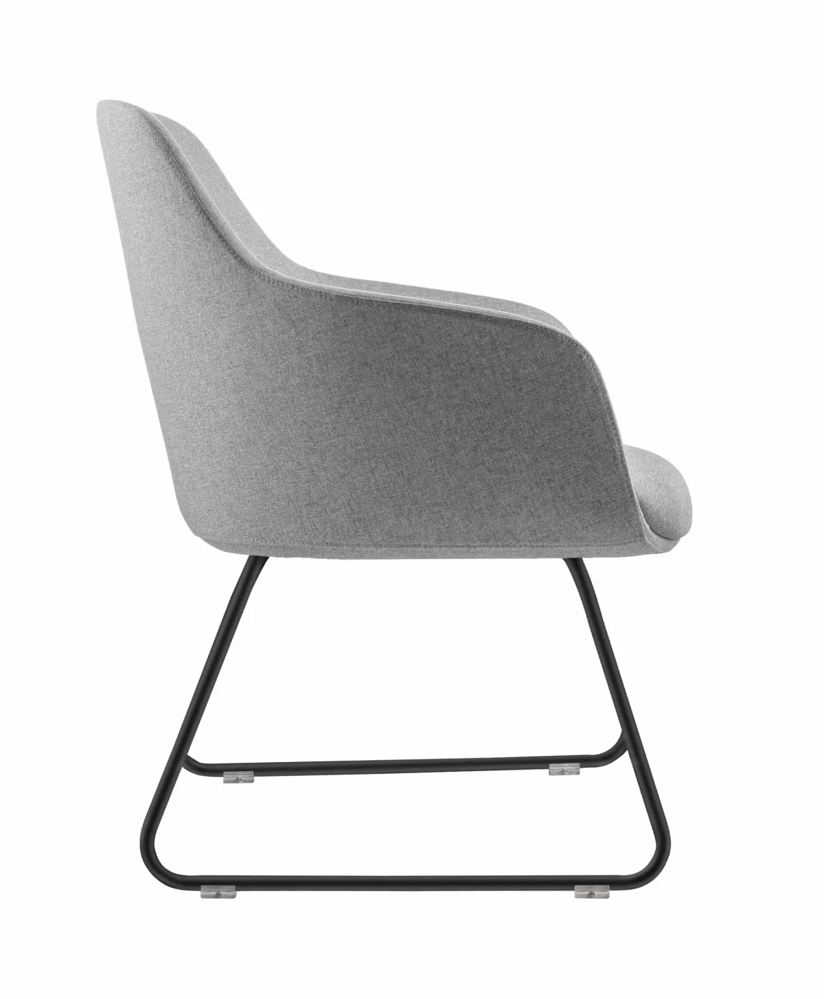 RL Aspen Fabric Upholstered Metal Sled Base Visitor Tub Chair