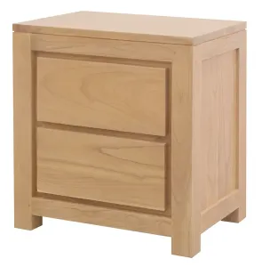 CT Amsterdam Solid White Cedar Timber 2 Drawer Bedside Table thumbnail 4