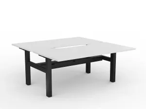 OL Agile Fixed Height Shared Desk – White Top with Black Frame thumbnail 14