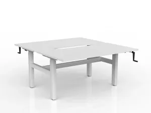 OL Agile Winder Height Adjustable Shared Desk – White Top with White Frame thumbnail 19