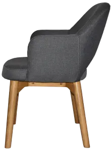 EZ Albury Solid Timber Oak Stained Upholstered Hospitality Dining Armchair thumbnail 3
