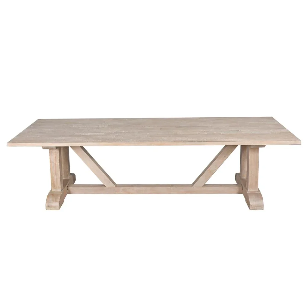 VI Los Lunas 2.2m & 2.8m Large Dining Table – Whitewash Mongowood