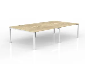 OL Axis 4-User Double Sided Workspace – Oak Top with White Frame thumbnail 10