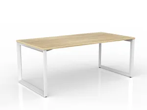 OL Anvil Straight Desk – Oak Top with White Frame thumbnail 11
