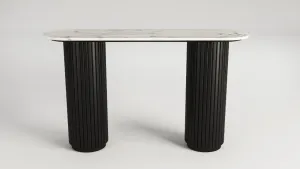 VI Nile Marble Top Timber Leg Console Table thumbnail 1