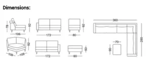 EL Alisha Fabric Upholstered 5 Seater Corner Lounge thumbnail 4