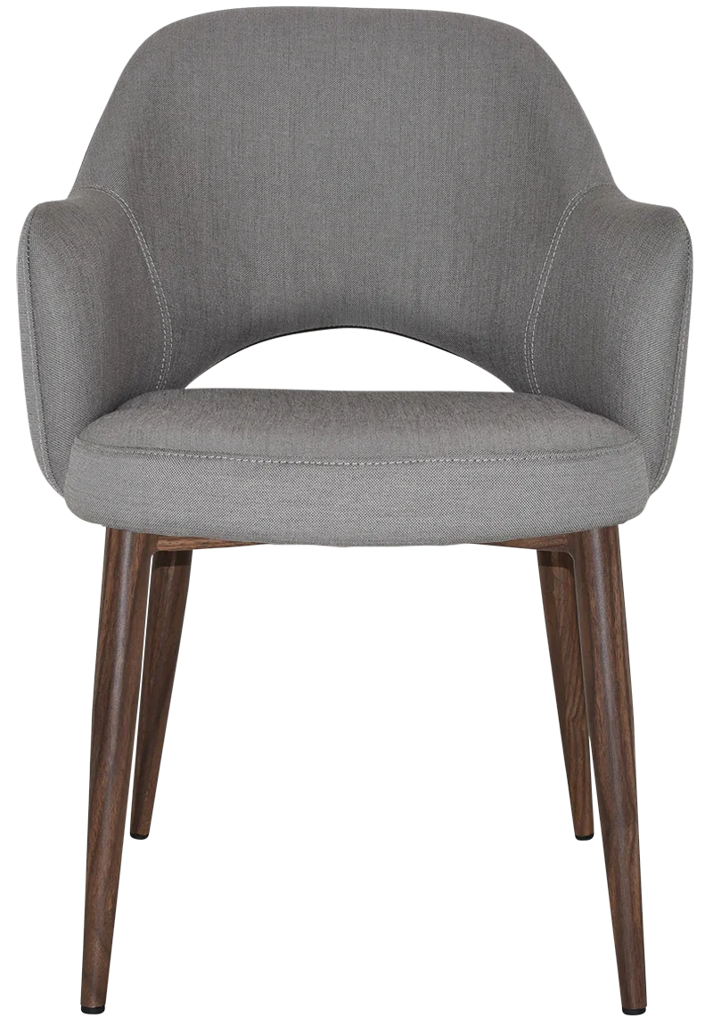 EZ Albury Walnut Colour Metal Leg Upholstered Hospitality Dining Armchair