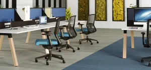 OL Studio Screen with Ducting for Agile Individual Desk – Breath Fabric with Black Frame thumbnail 3
