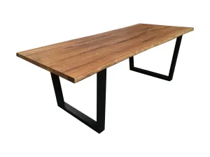 MF Cabin Solid Timber Top Metal Framed Dining Table thumbnail 1