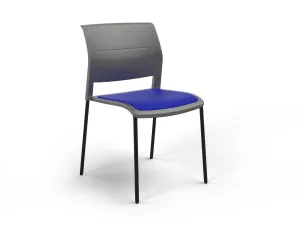 OL Game 4 Legs Upholstered Seat Visitor Stacking Chair - Charcoal Shell thumbnail 11