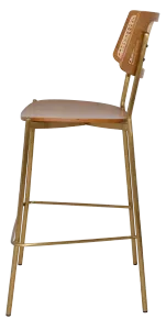 EZ Texas Metal Leg Rattan Back Barstool - Light Oak thumbnail 11