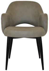 EZ Albury Black Metal Leg Upholstered Hospitality Dining Armchair thumbnail 10