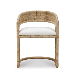 CR Hampton Natural  Rattan Fabric Seat Dining Chair thumbnail 3