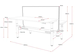RL Halo Plus Height Adjustable Back to Back 2 User Workstation with SHUSH30 Screen thumbnail 3