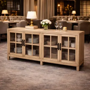 MF Recycled Elm Timber Sideboard with 4 Glass Doors thumbnail 2