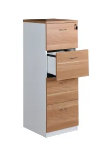GP 4 Drawer Filing Cabinet - Virginia Walnut with White thumbnail 2