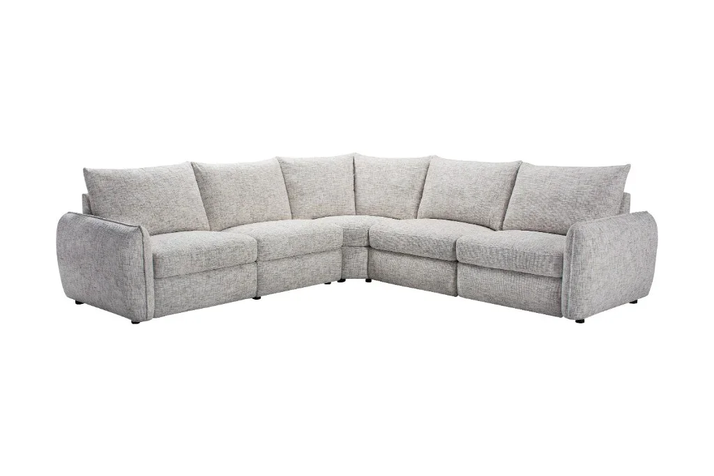 VI Isla Fabric Upholstered 5 Seater Electric Recliner Modular Corner Lounge