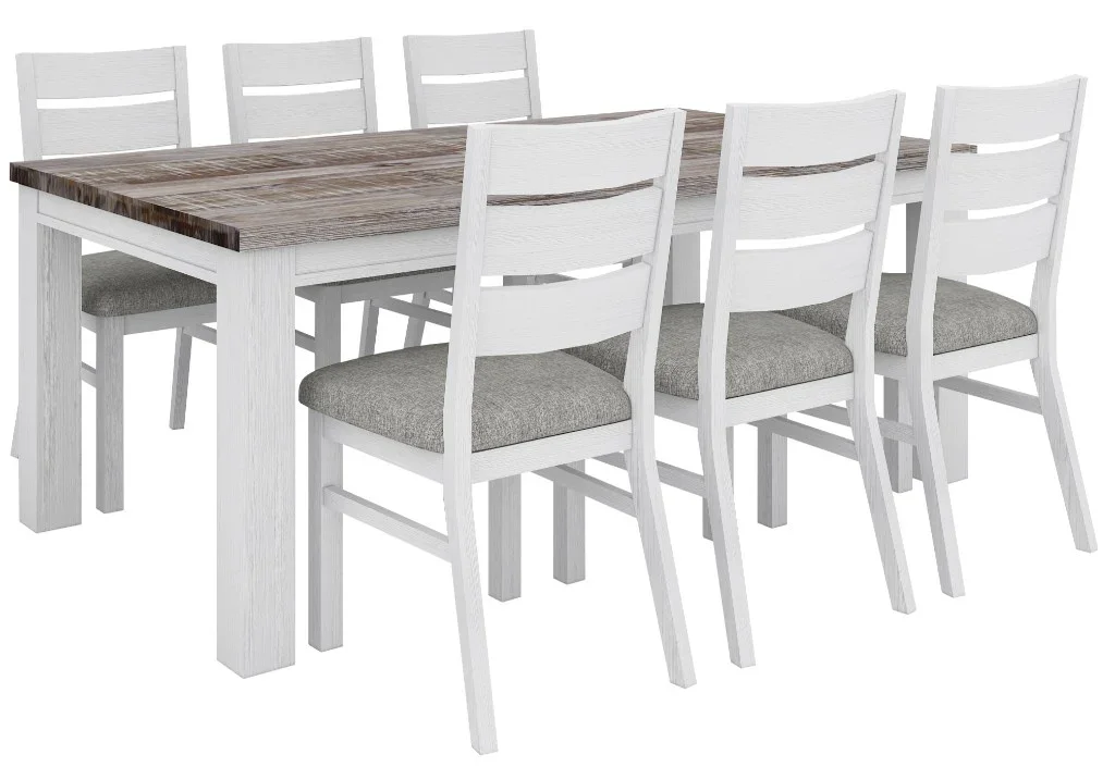 VI Homestead Solid Timber 7 Pieces Dining Setting