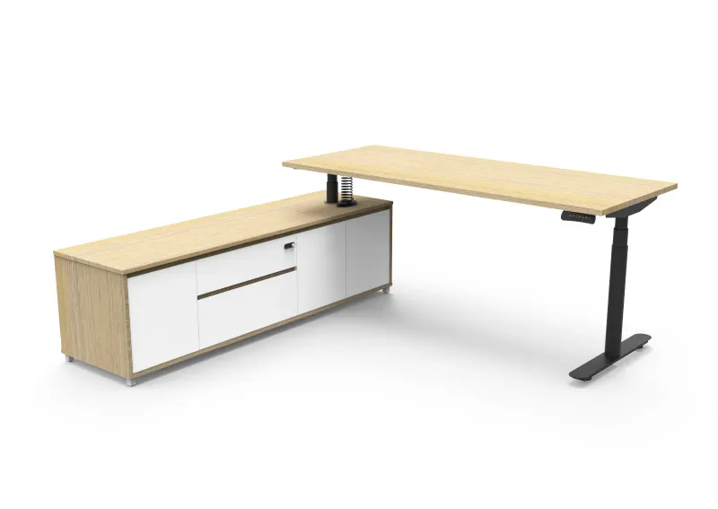 RL Halo Plus Height Adjustable Executive Desk with Return Cabinet