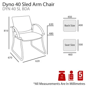 MA Dino 40 Fabric Upholstered Sled Base Visitor Armchair thumbnail 4
