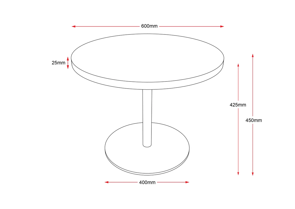 RL Estilo Metal Base Round Coffee Table