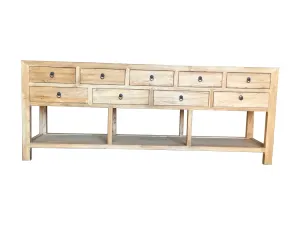 MF Chinese Antique Reproduction 9-Drawer Hall Table with Shelf thumbnail 1