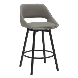 VI District PU Leather Upholstered Metal Base Bar Chair thumbnail 1