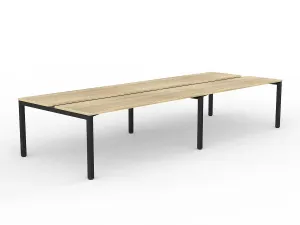 OL Axis 4-User Double Sided Workspace – Oak Top with Black Frame thumbnail 11