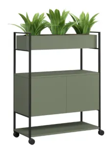 DD Blake 2 Door Mobile Planter Storage thumbnail 1